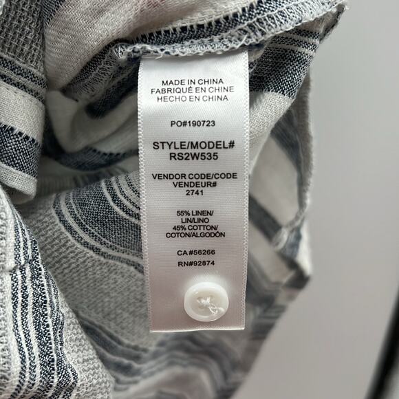 Splendid Collection Women's Bowen Linen Blend Button Down Shirt - Gray - M - NWT - Picture 5 of 6